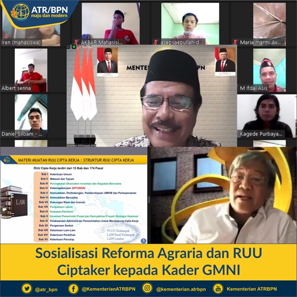 Sosialisasi Reforma Agraria dan RUU Ciptaker kepada Kader GMNI