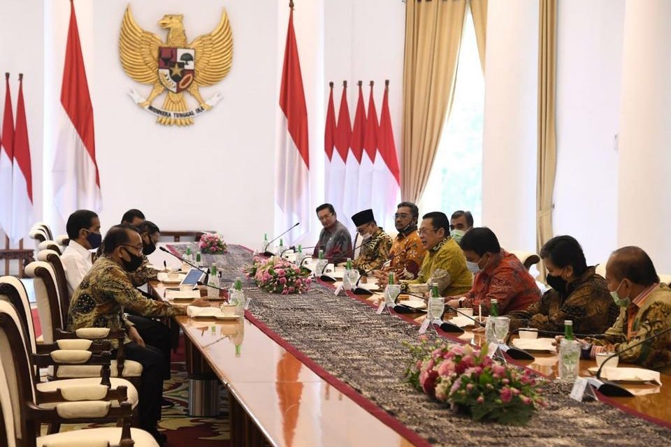 Presiden Jokowi Terima Pimpinan MPR di Istana Bogor