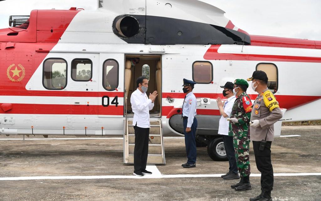 Tiba di Palangkaraya, Presiden Gunakan Heli Merah Putih Menuju Kapuas