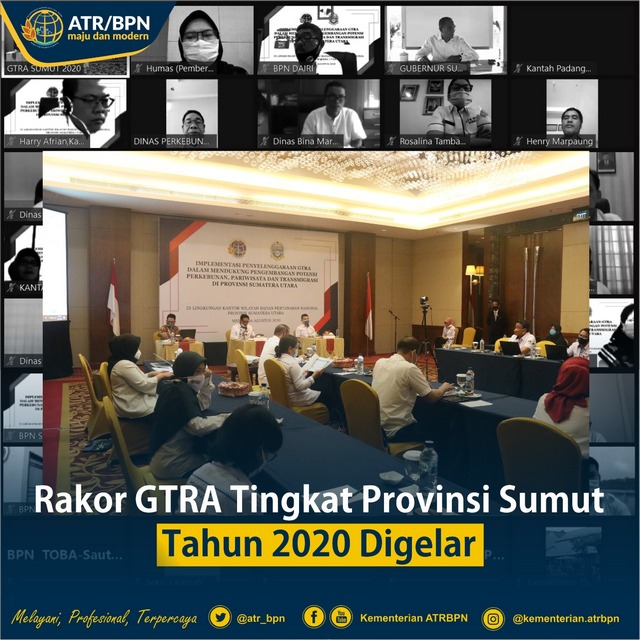 Rakor GTRA Tingkat Provinsi Sumut Tahun 2020 Digelar