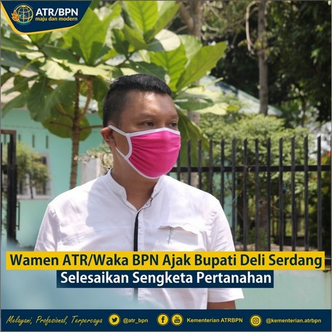 Wamen ATR/Waka BPN Ajak Bupati Deli Serdang Selesaikan Sengketa Pertanahan
