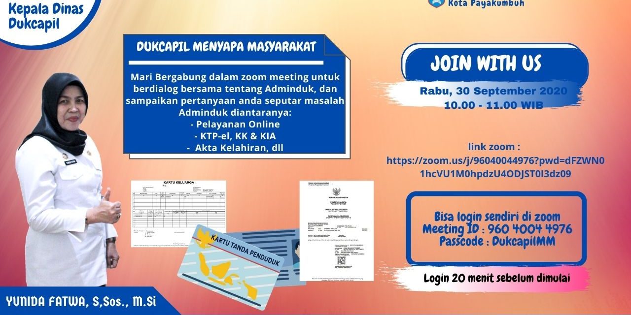 Ayo Ikut Meeting Bareng Disdukcapil Payakumbuh, Tanya Jawab Seputar Adminduk