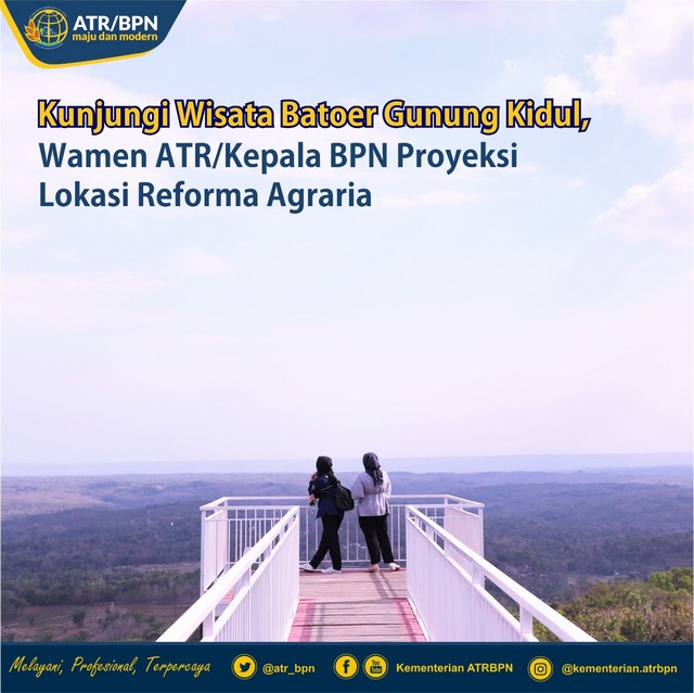 Kunjungi Wisata Batoer Gunung Kidul, Wamen ATR/Kepala BPN Proyeksi Lokasi Reforma Agraria