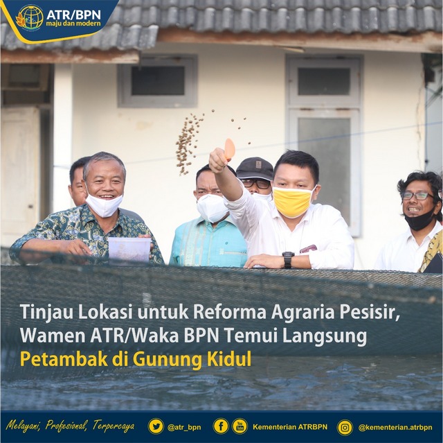 Tinjau Lokasi untuk Reforma Agraria Pesisir, Wamen ATR/Waka BPN Temui Langsung Petambak di Gunung Kidul