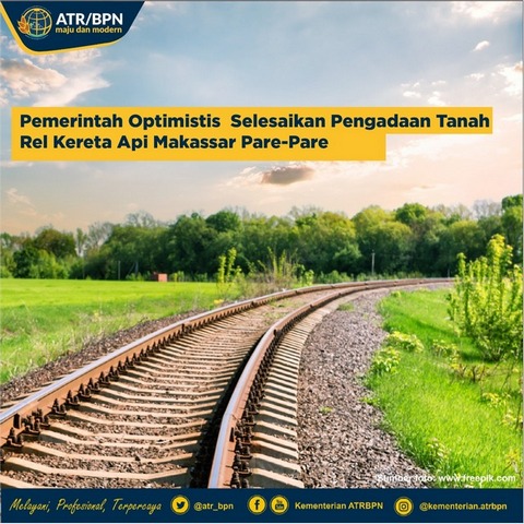 Pemerintah Optimistis  Selesaikan Pengadaan Tanah Rel Kereta Api Makassar Pare-Pare