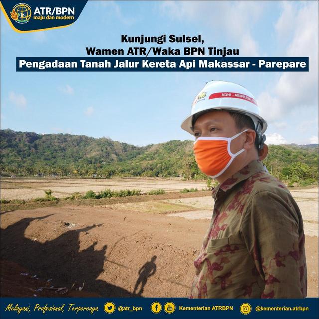 Kunjungi Sulsel, Wamen ATR/Waka BPN Tinjau Pengadaan Tanah Jalur Kereta Api Makassar-Parepare