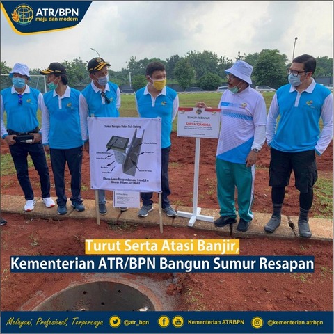 Turut Serta Atasi Banjir, Kementerian ATR/BPN Bangun Sumur Resapan