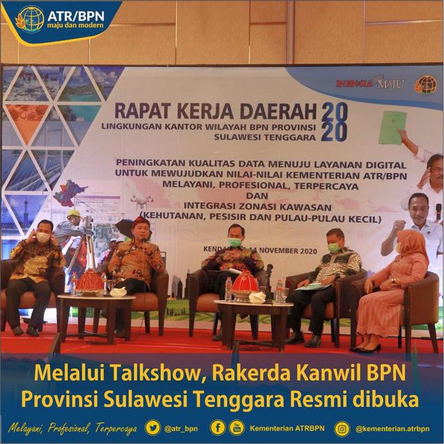 Melalui Talkshow, Rakerda Kanwil BPN Provinsi Sulawesi Tenggara Resmi Dibuka