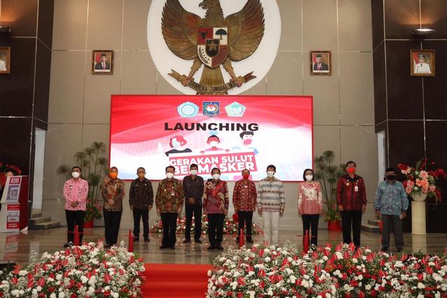 Bentengi Sulut, Mendagri Bersama Ketum TP-PKK Launching Gerakan Sulut Bermasker