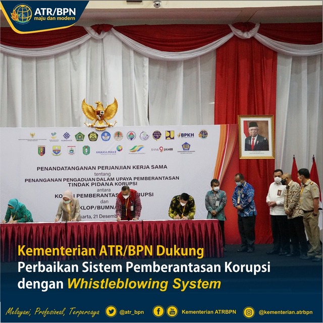 Kementerian ATR/BPN Dukung Perbaikan Sistem Pemberantasan Korupsi dengan Whistleblowing System
