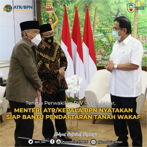 Terima Perwakilan PW Persis Jabar, Menteri ATR/Kepala BPN Nyatakan Siap Bantu Pendaftaran Tanah Wakaf