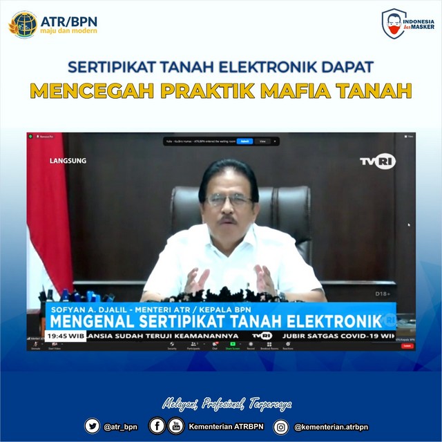 Sertipikat Tanah Elektronik Dapat Mencegah Praktik Mafia Tanah