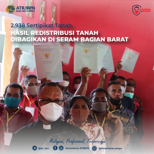 2.938 Sertipikat Tanah Hasil Redistribusi Dibagikan di Seram Bagian Barat
