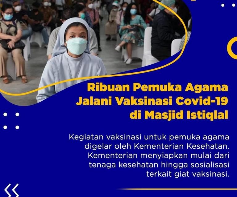 Tokoh Lintas Agama Divaksinasi COVID-19 di Masjid Istiqlal