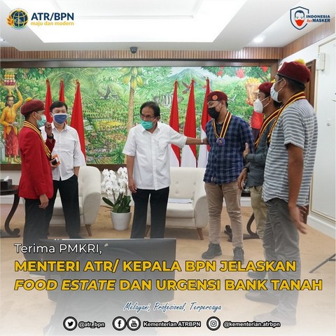 Terima PMKRI, Menteri ATR/Kepala BPN Jelaskan Food Estate dan Urgensi Bank Tanah
