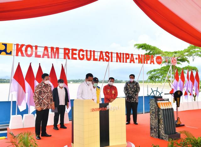 Resmikan Kolam Regulasi Nipa-Nipa, Presiden: Bermanfaat untuk Kurangi Banjir di Makassar