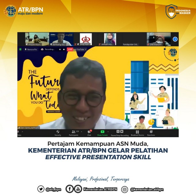 Pertajam Kemampuan ASN Muda, Kementerian ATR/BPN Gelar Pelatihan Effective Presentation Skill