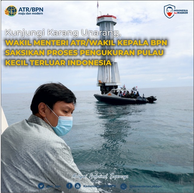 Kunjungi Karang Unarang, Wakil Menteri ATR/Wakil Kepala BPN Saksikan Proses Pengukuran Pulau Kecil Terluar Indonesia