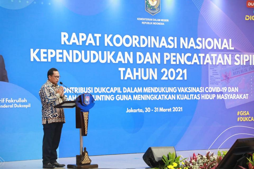 Mendagri: Rakornas Dukcapil 2021 Menjadi Momentum Evaluasi Kinerja Jajaran Dukcapil
