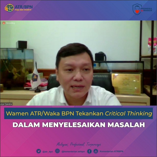 Wamen ATR/Waka BPN Tekankan Critical Thinking dalam Menyelesaikan Masalah