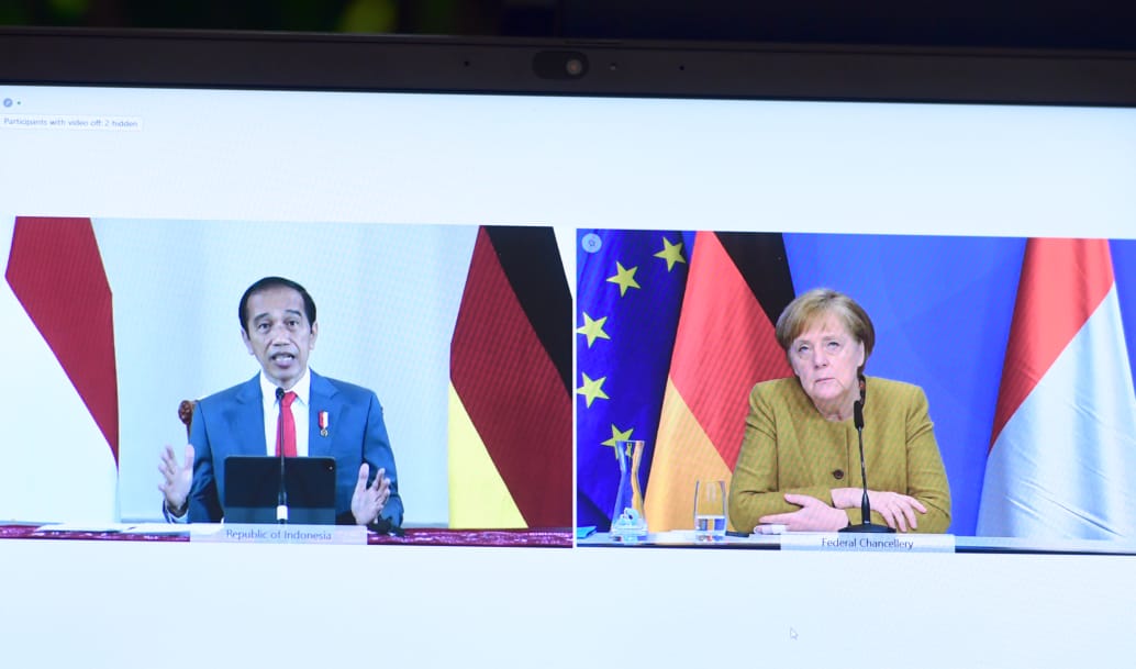Presiden Jokowi dan Kanselir Angela Merkel Lakukan Pertemuan Bilateral secara Virtual