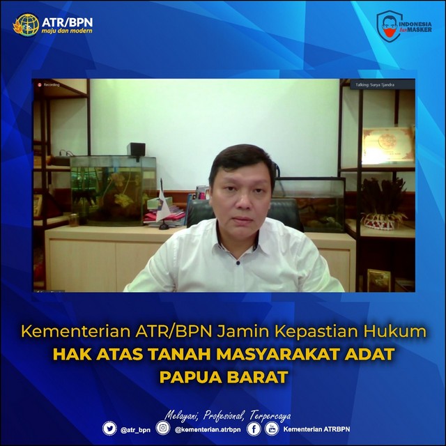 Kementerian ATR/BPN Jamin Kepastian Hukum Hak Atas Tanah Masyarakat Adat Papua Barat