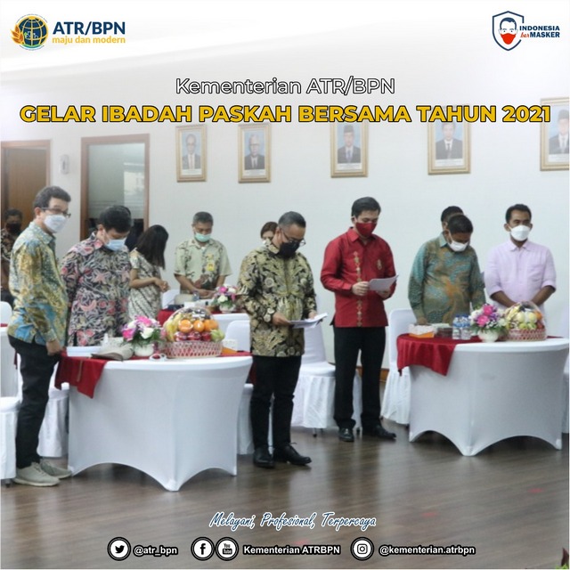 Kementerian ATR/BPN Gelar Ibadah Paskah Bersama Tahun 2021