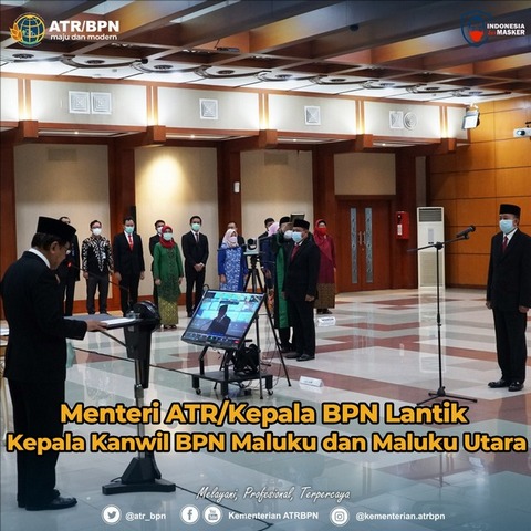 Menteri ATR/Kepala BPN Lantik Kepala Kanwil BPN Maluku dan Maluku Utara