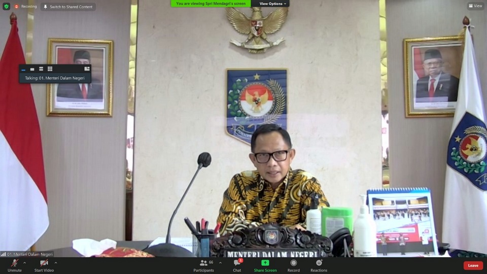 Mendagri Minta Bupati/Walikota Jalankan Program Pengendalian Covid-19 dan Pemulihan Ekonomi