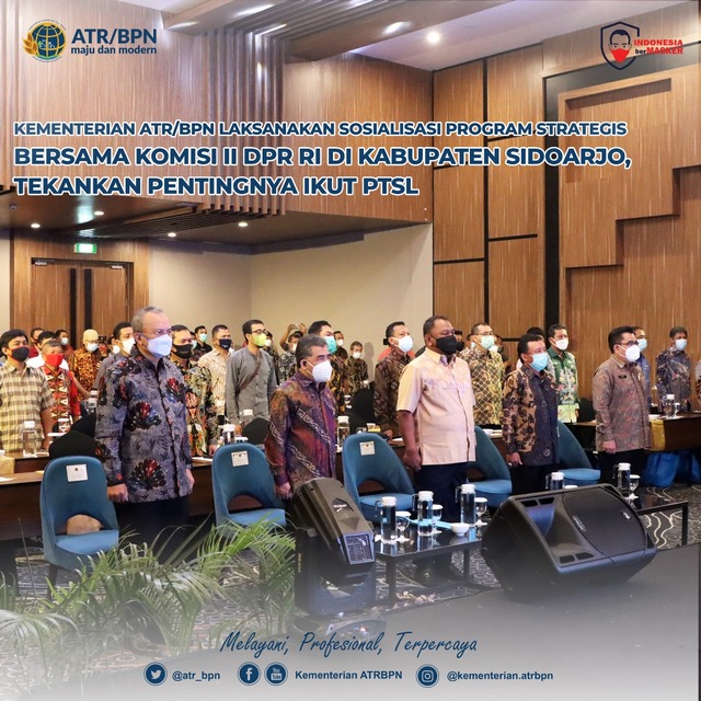 Kementerian ATR/BPN Laksanakan Sosialisasi Program Strategis Bersama Komisi II DPR RI di Kabupaten Sidoarjo, Tekankan Pentingnya Ikut PTSL