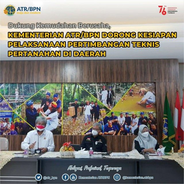 Dukung Kemudahan Berusaha, Kementerian ATR/BPN Dorong Kesiapan Pelaksanaan Pertimbangan Teknis Pertanahan di Daerah