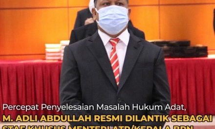 Percepat Penyelesaian Masalah Hukum Adat, M. Adli Abdullah Resmi Dilantik sebagai Staf Khusus Menteri ATR/Kepala BPN Bidang Hukum Adat