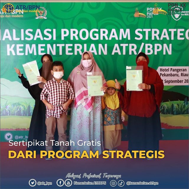 Sertipikat Tanah Gratis dari Program Strategis
