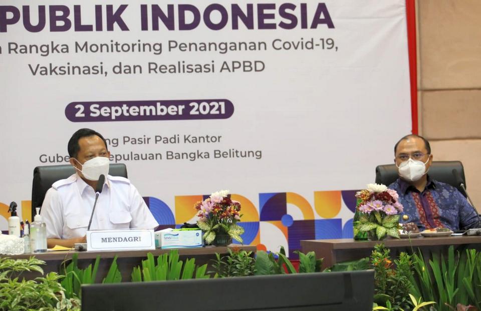 Mendagri Turun Langsung Monitor Penanganan Covid-19 di Provinsi Babel