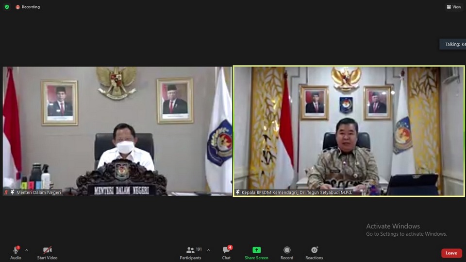 183 Bupati/Walikota Hasil Pilkada Serentak 2020 Ikuti Pembekalan Kepemimpinan Pemerintahan Dalam Negeri