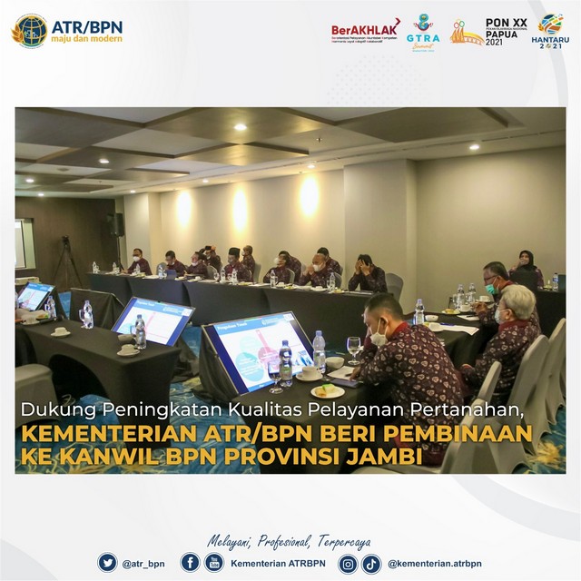 Dukung Peningkatan Kualitas Pelayanan Pertanahan, Kementerian ATR/BPN Beri Pembinaan ke Kanwil BPN Provinsi Jambi