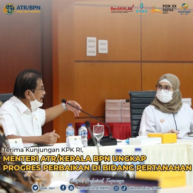 Terima Kunjungan KPK RI, Menteri ATR/Kepala BPN Ungkap Progres Perbaikan di Bidang Pertanahan