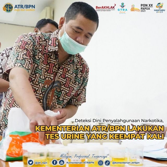 Deteksi Dini Penyalahgunaan Narkotika, Kementerian ATR/BPN Lakukan Tes Urine yang Keempat Kali