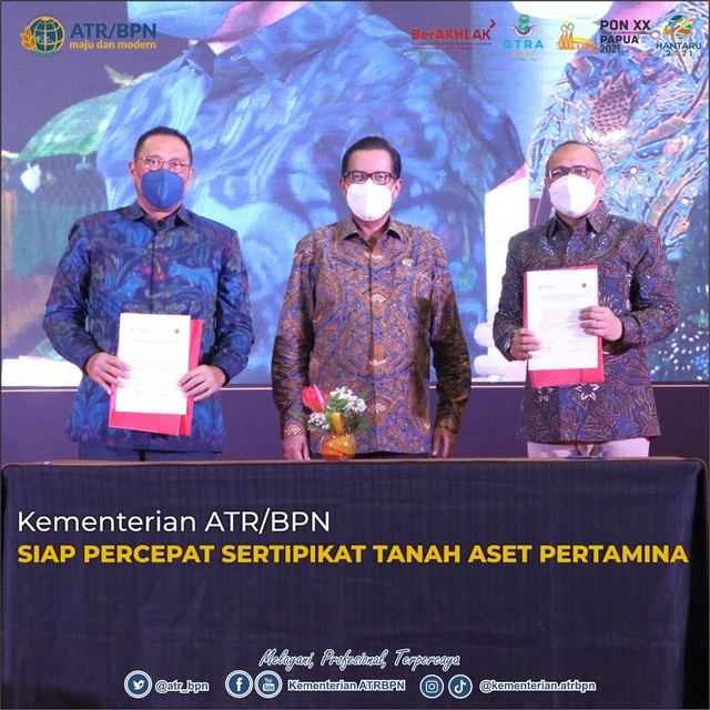 Kementerian ATR/BPN Siap Percepat Sertipikasi Tanah Aset Pertamina