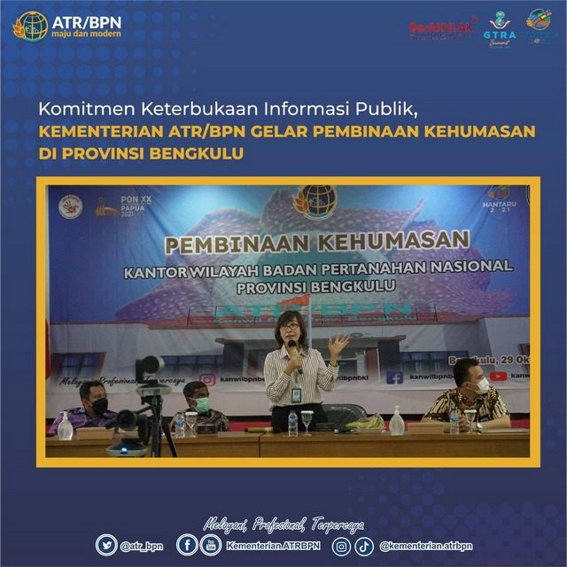 Komitmen Keterbukaan Informasi Publik, Kementerian ATR/BPN Gelar Pembinaan Kehumasan di Provinsi Bengkulu