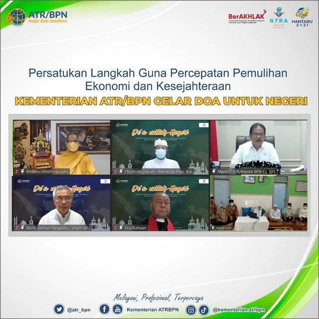 Persatukan Langkah Guna Percepatan Pemulihan Ekonomi dan Kesejahteraan, Kementerian ATR/BPN Gelar Doa untuk Negeri