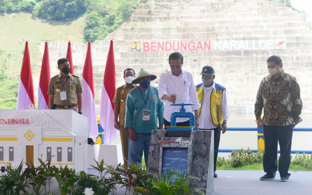 Presiden Jokowi Resmikan Bendungan Karalloe di Gowa