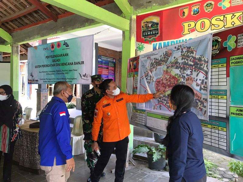 Gladi Peringatan Dini Banjir Kawasan Desa Klumutan di Kabupaten Madiun