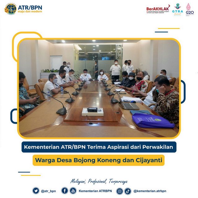 Kementerian ATR/BPN Terima Aspirasi dari Perwakilan Warga Desa Bojong Koneng dan Cijayanti