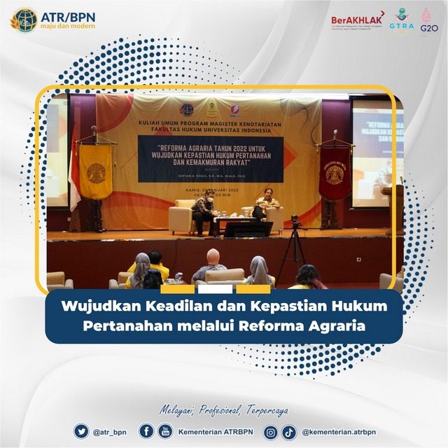 Wujudkan Keadilan dan Kepastian Hukum Pertanahan melalui Reforma Agraria