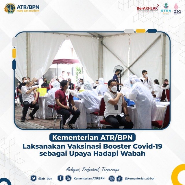 Kementerian ATR/BPN Laksanakan Vaksinasi Booster Covid-19 sebagai Upaya Hadapi Wabah