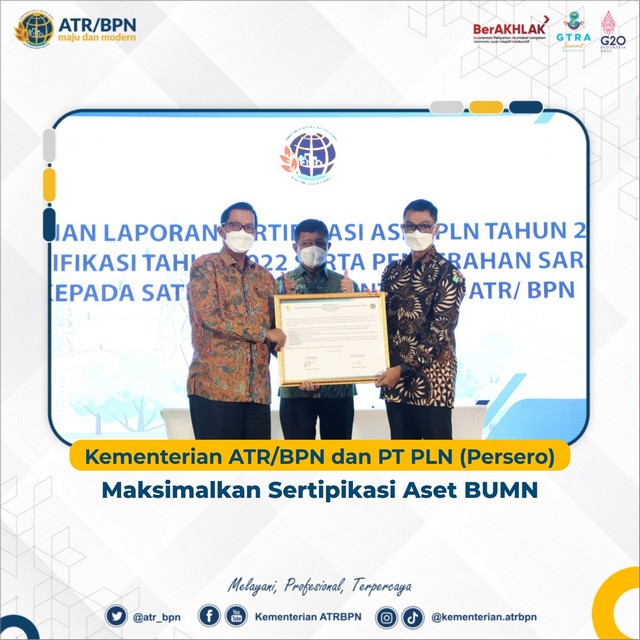 Kementerian ATR/BPN dan PT PLN (Persero) Maksimalkan Sertipikasi Aset BUMN