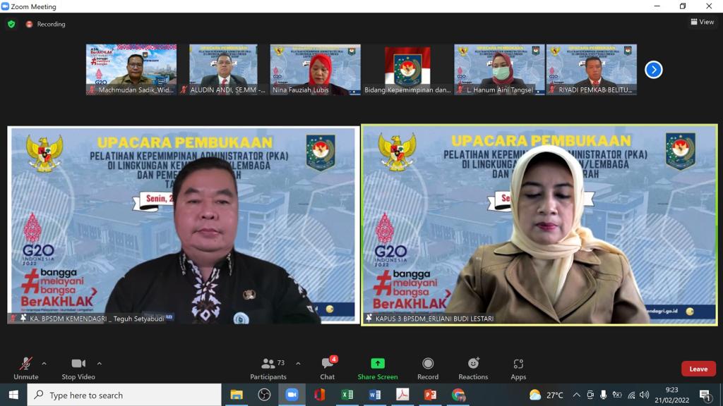 Tingkatkan Kompetensi Manajerial, BPSDM Kemendagri Gelar Pelatihan Kepemimpinan Administrator