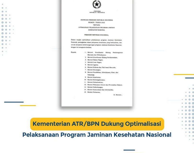 Kementerian ATR/BPN Dukung Optimalisasi Pelaksanaan Program Jaminan Kesehatan Nasional