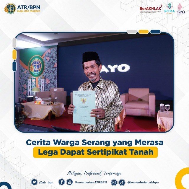Cerita Warga Serang yang Merasa Lega Dapat Sertipikat Tanah